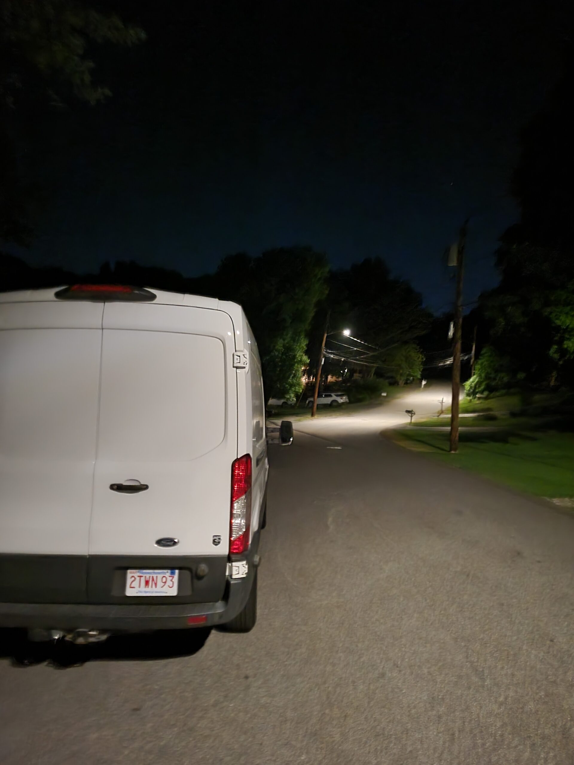 Van at night